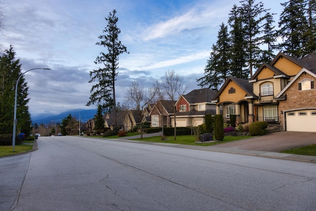 Fraser Heights Surrey Greater Vancouver BC Kanada Straßenansicht in der Wohngegend