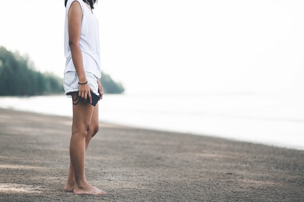 Foto frau am strand