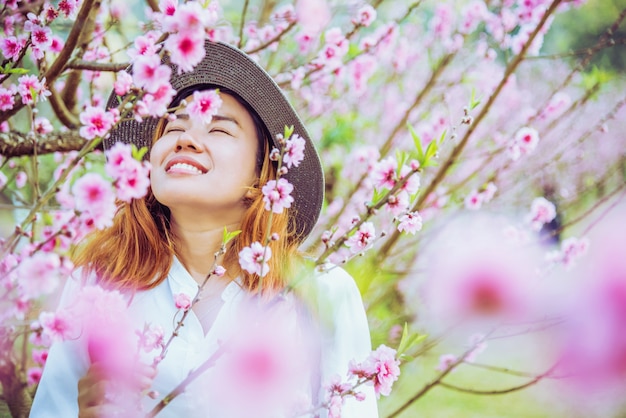 Frau asiatische Reise Natur