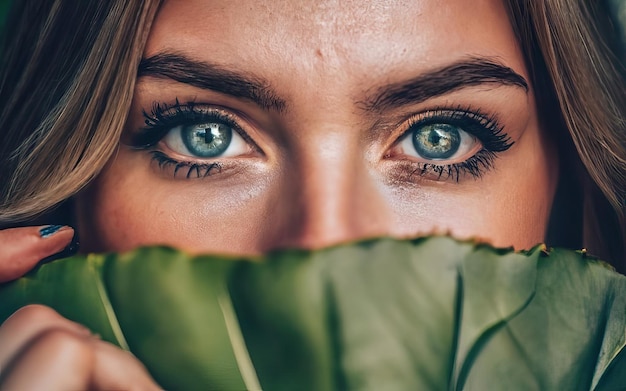 Frau auf dem Foto mit Blumen