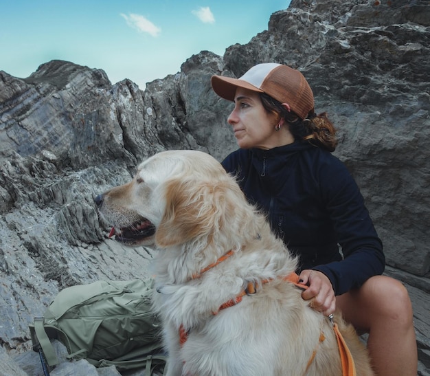 Frau Bergsteiger Hochgebirgshund