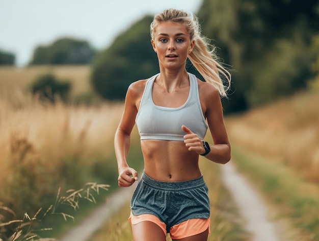 Frau, die im Freien joggt