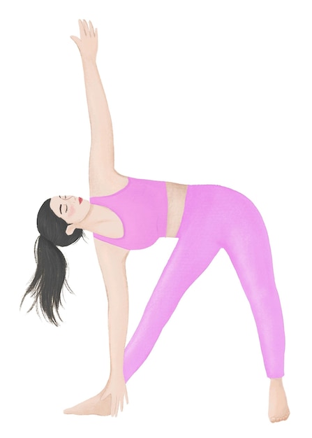 Frau, die sich dehnt png Wellness-Illustration transparenter Hintergrund