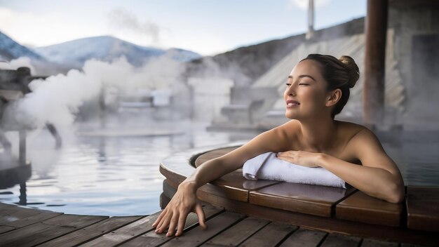 Frau entspannt sich im Spa