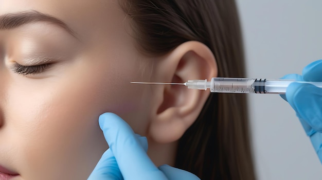 Frau erhält eine Botox-Injektion von einem Arzt Generative KI