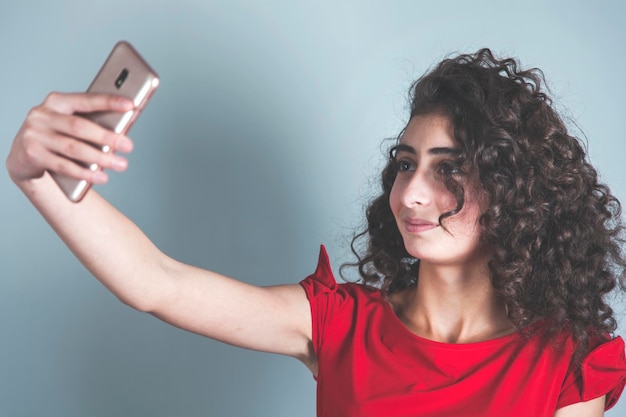 Frau Hand Telefon Selfie