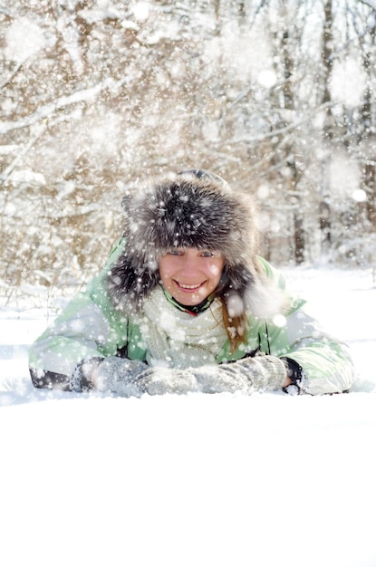 Frau im Winter