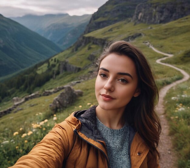 Foto frau in den bergen