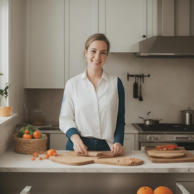 Frau in der Küche kochen