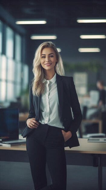 Frau in einem professionellen Geschäftskleid