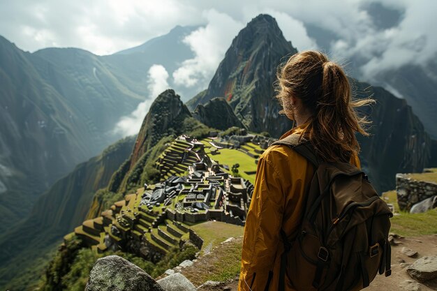 Frau in Machu Picchu