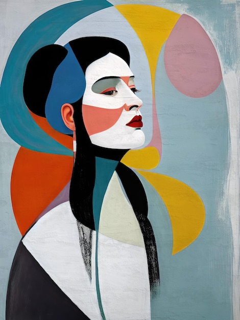 Frau Mädchen handgemalte abstrakte zeitgenössische moderne Kunst Leinwanddruck Acrylgemälde