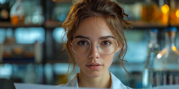 Frau mit Brille liest ein Buch