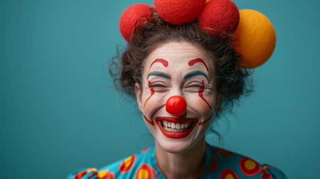 Foto frau mit clown-make-up