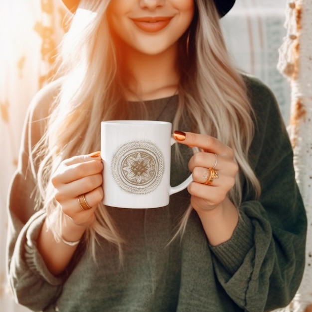 Frau mit einer Tasse Kaffee