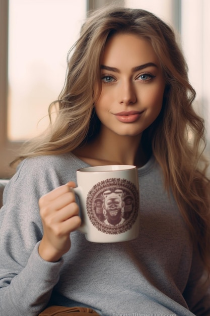 Foto frau mit einer tasse kaffee