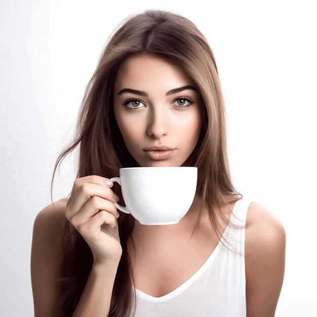 Foto frau mit einer tasse kaffee