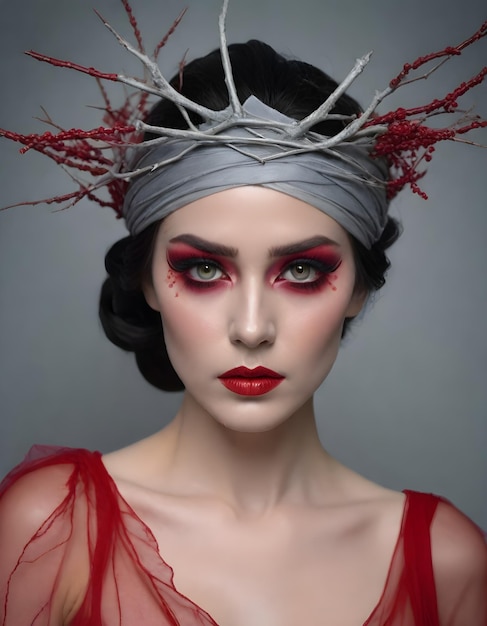Frau mit gotischem Make-up