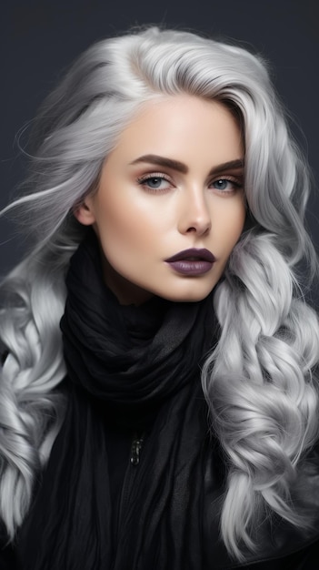 Frau mit grauen Haaren und einem Schal