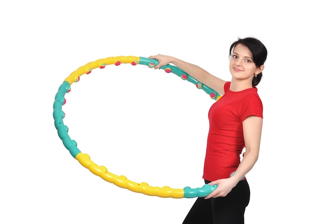 Frau mit Hula-Hoop