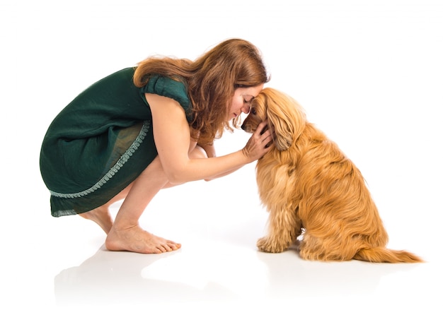 Frau mit ihrem Hund