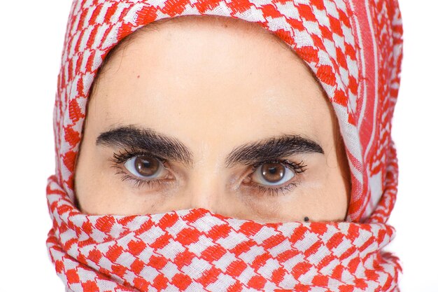 Foto frau mit keffiyeh