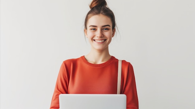 Frau mit Laptop-Computer