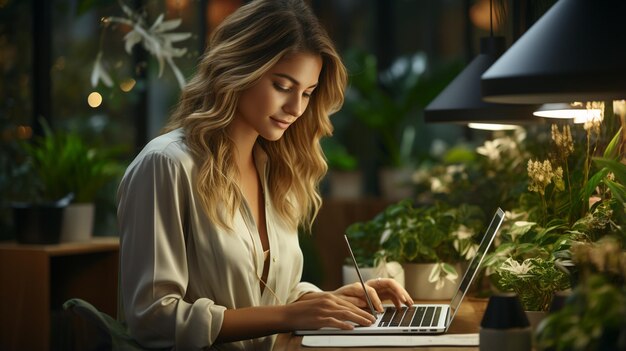 Frau mit Tablet-PC-Computer