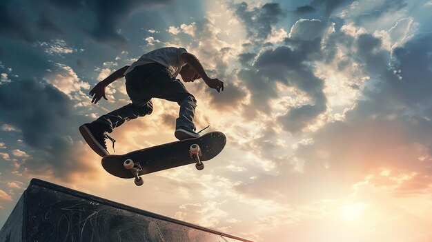 Foto frau und mann skateboarder skateboarding in der modernen stadt