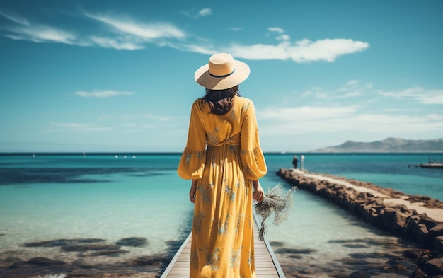 Frauen entspannen sich am Strand im Sommerurlaub und reisen generative KI