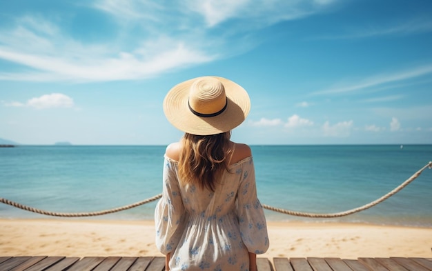 Frauen entspannen sich am Strand im Sommerurlaub und reisen generative KI