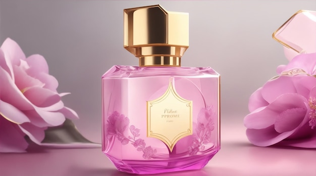 Frauen floral Parfüm Glasflasche Werbung Werbemodell Produkt Generative AI