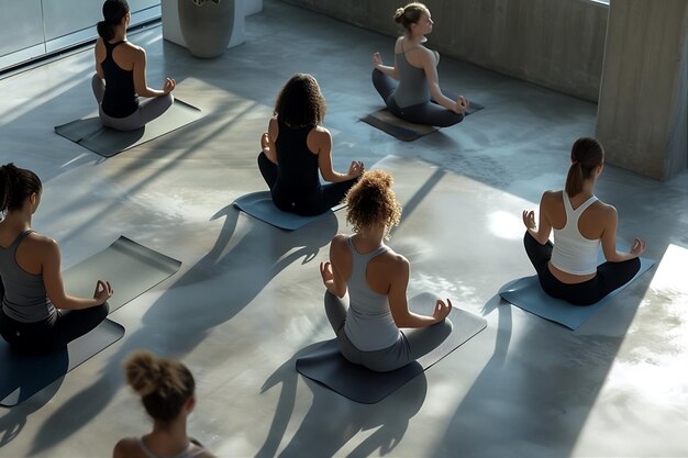 Frauen in der Büro-Yoga-Praxis