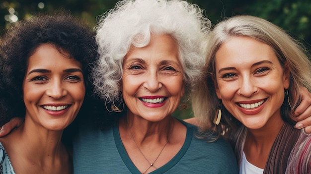 Frauen jeden Alters arbeiten zusammen Generative KI