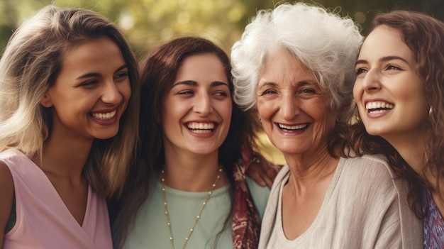 Frauen jeden Alters arbeiten zusammen Generative KI