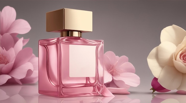 Frauen-Parfüm-Glasflasche Werbung Werbe-Mockup-Produkt Generative KI