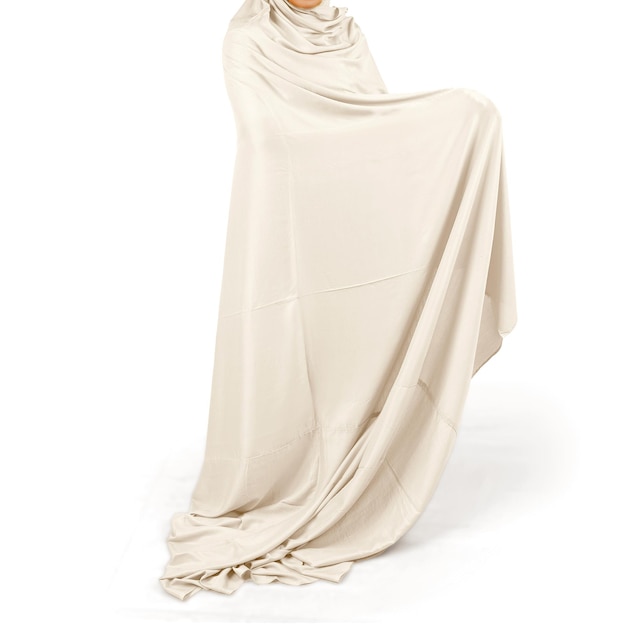 Frauen Solide Abaya Muslim Plus Size Einteiliges Gebetskleid Islamischer Hijab Thobe Mit Kapuze Isoliert