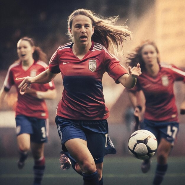 Foto frauenfußballmannschaft smille feiert sieg