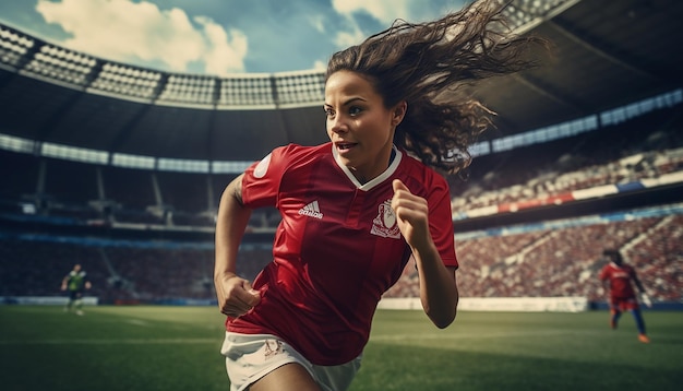 Frauenfußballspiel auf dem Fußballplatz, redaktionelle Fotografie, Fußballspielspiele