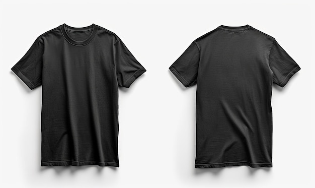 FREE PHOTO schwarzes T-Shirt-Mockup auf weißem Hintergrund