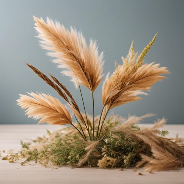 Free PSD pampas grass minimalist background generative ai Free PSD pampas grass minimalist backgrou