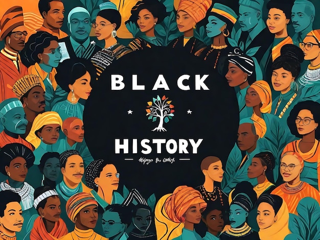 Free Vector Black History Month Hintergrund Handgezeichnetes flaches Design