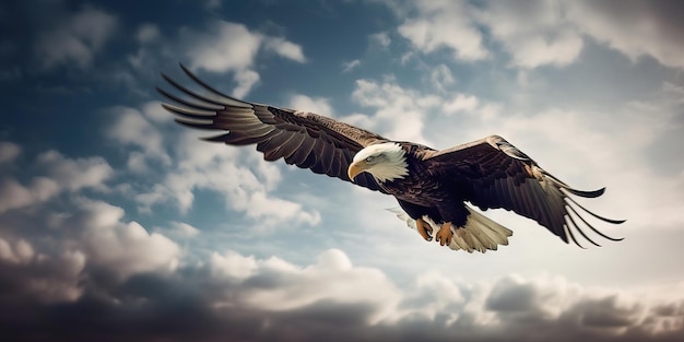 Freedom's Flight Eagle sobe acima das nuvens IA generativa