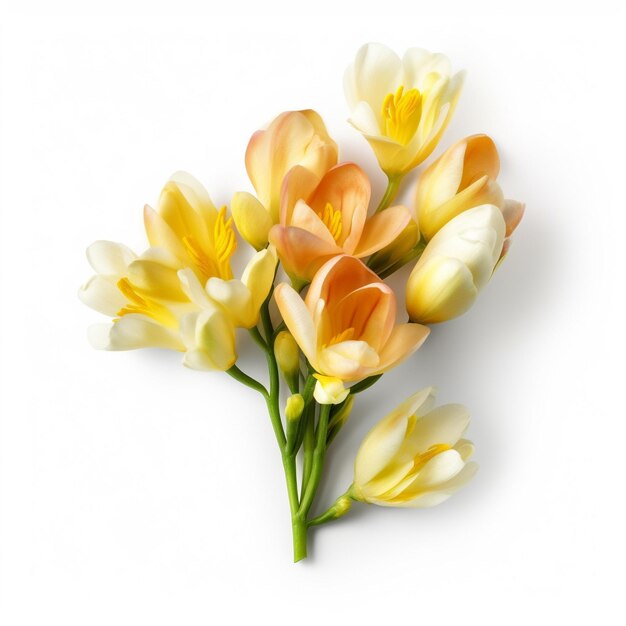 freesia aislada sobre un fondo blanco