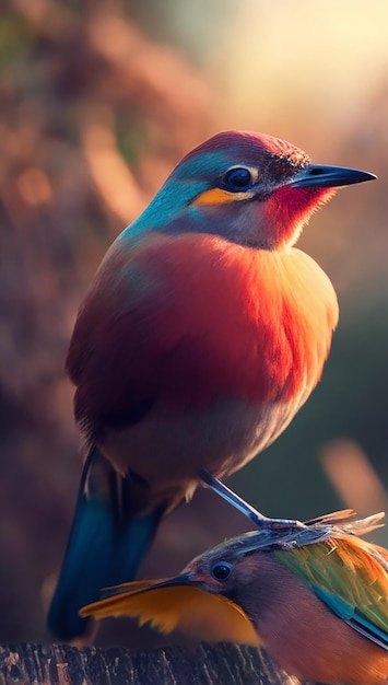 Frei fotografierter Vogel sitzt auf einem Zweig im Wald