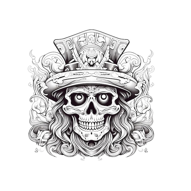 Foto freie handgezeichneter vektor dia de muertos catrina malseite illustration