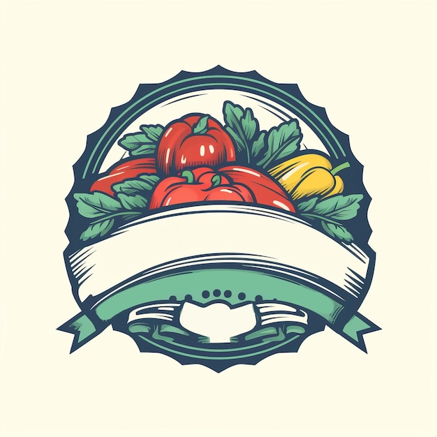 Foto freie und lebendige gemüse- und obst-logo-design-generative ki