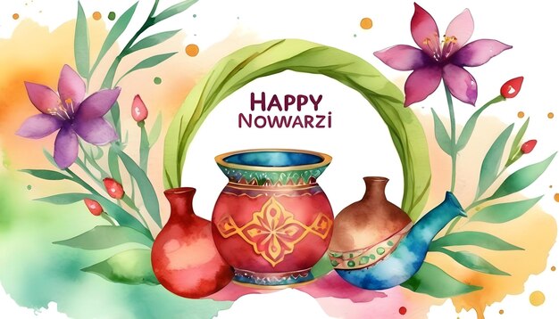 Foto freie vektor aquarell happy nowruz feiern