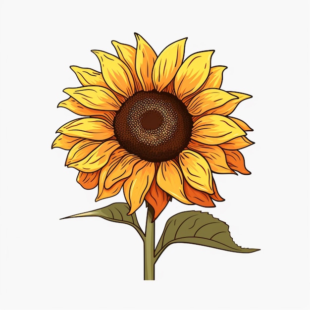 Freie Vektor-Sonnenblumen-Clipart-Illustration