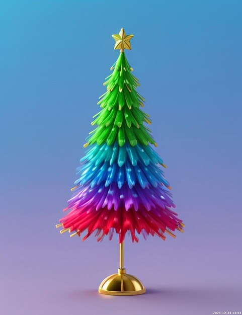 Freier 3D-Animation-Stil-Gradient Weihnachts-Tinsel-Hintergrund